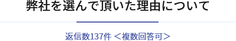 弊社を選んで頂いた理由について